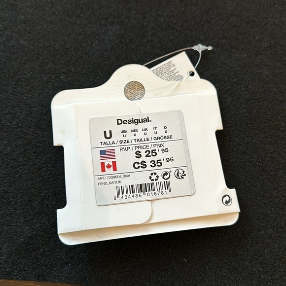 Desigual NWT pierced earrings gold colorful floral circle drop earrings - Picture 3 of 8